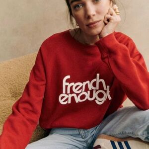 Sézane'French Enough' Sweatshirt XL